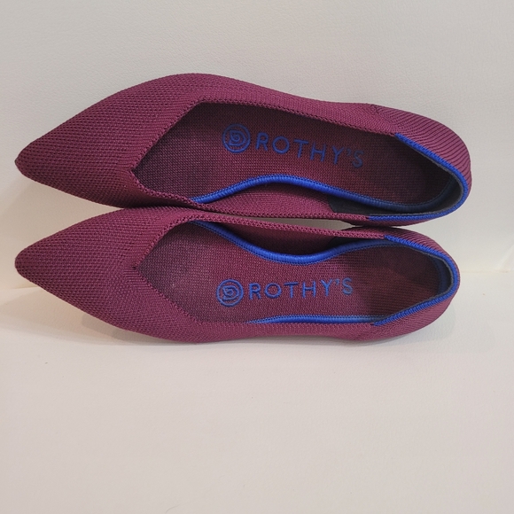 Rothy's The Point Women's Size 5 W US Burgundy Pointed Toe Slip On Flat Shoes - Picture 13 of 15